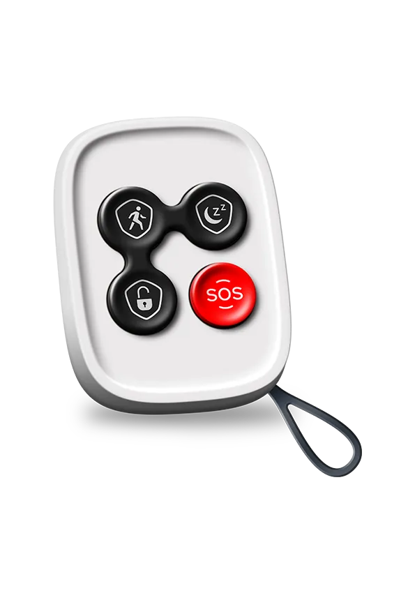 Security Key Fob 4 buttons
Battery powered 
Zigbee Protocol