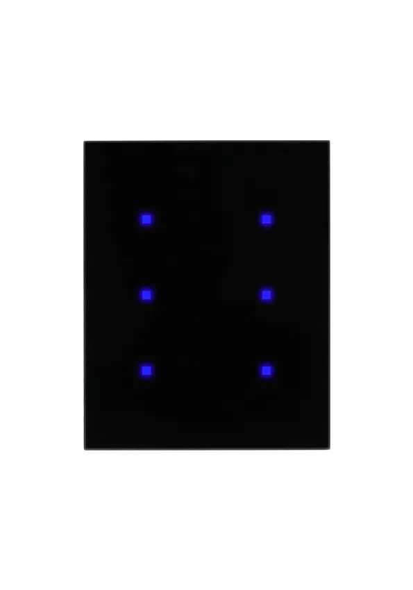 [VEN-6S-BUS Black] Venera Bus 6 Gang touch panel (Black)